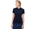 Lacoste Women's 5-Button Stretch Core Slim Fit Polo Shirt - Navy Blue