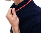 Lacoste Men's Classic Tipped Collar Slim Fit Polo Shirt - Navy Blue