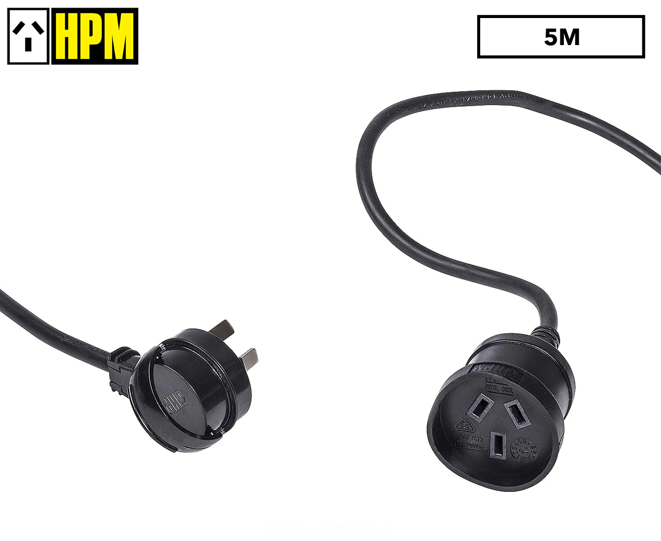 HPM 5m Household Entertainment Extension Lead - Black