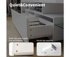 ELEGANT 2 Drawers Gloss White Entertainment Unit Stand with RGB LED Light 1600mm