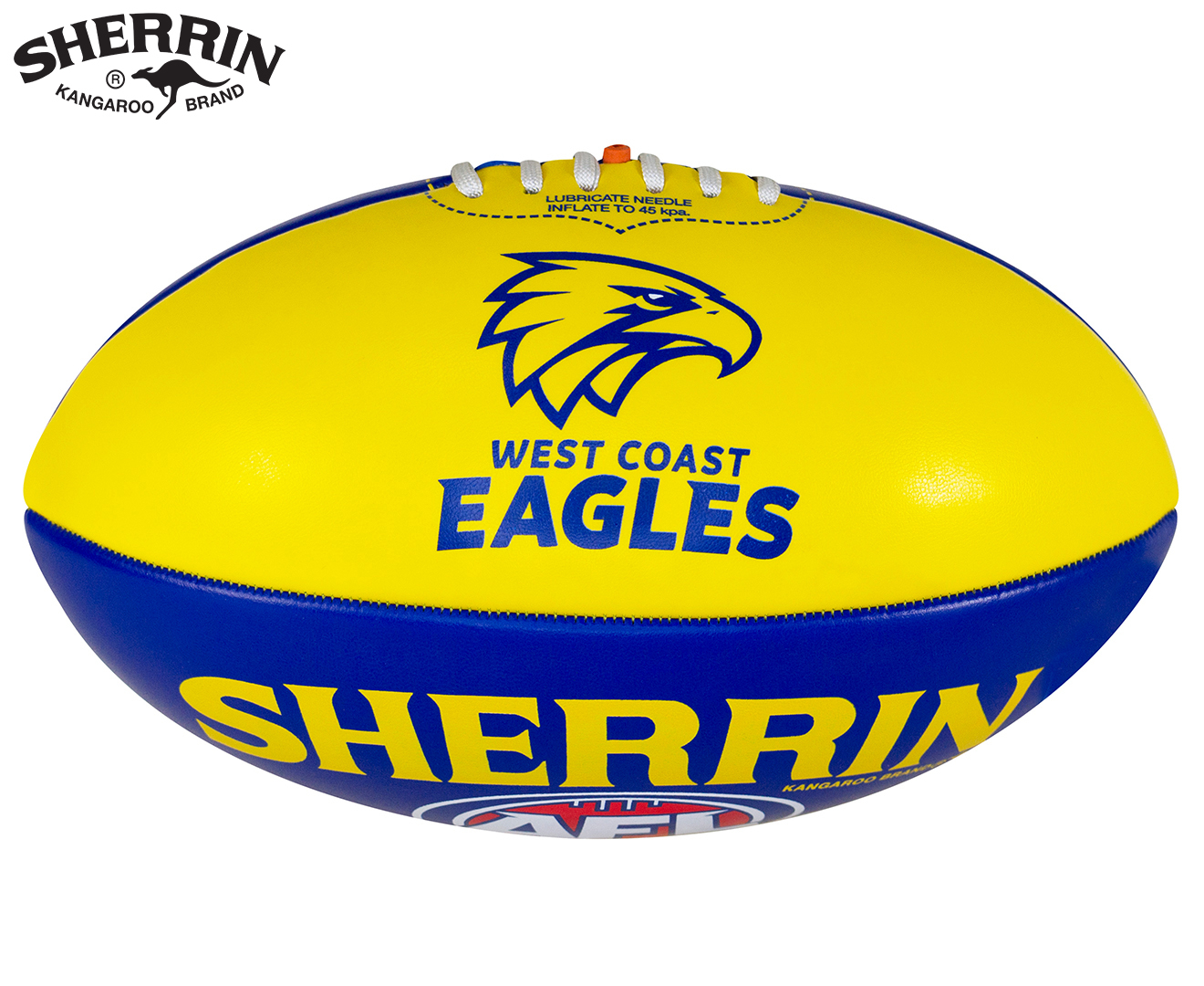 Sherrin PVC Autograph Eagles Size 3 AFL Football - Yellow/Blue | Catch ...