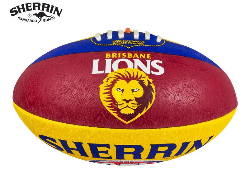 Sherrin Synthetic Size 5 Lions AFL Football - Blue/Maroon/Gold