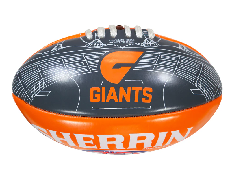 Sherrin PVC Softie Giants Mini AFL Football - Orange/Grey/White
