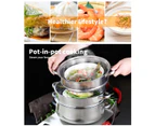 Toque Stainless Steel Steamer Meat Vegetable Cookware Hot Pot Kitchen 4 Tier