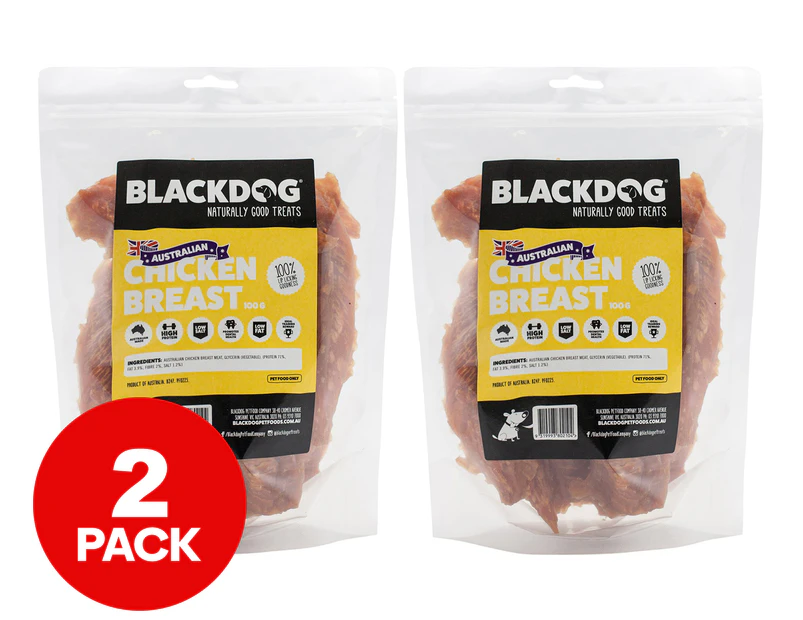2 x Blackdog Australian Chicken Breast Dog Treats 100g