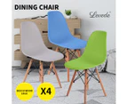 Levede Dining Chairs Retro Replica Office Cafe Lounge Chair X4 - Ocean blue