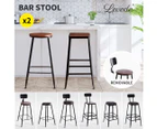 Levede Bar Stools Vintage Kitchen Stool Wooden Chairs Industrial Barstools Metal