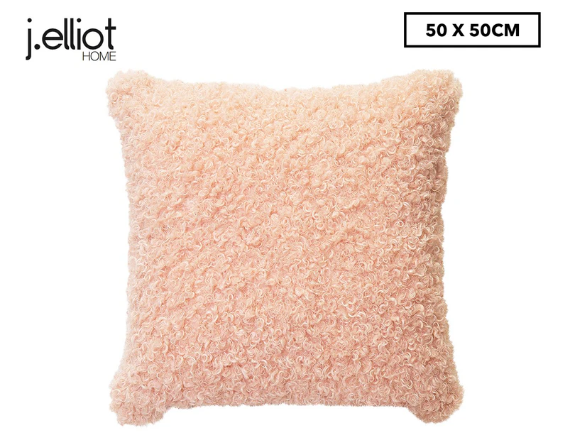 J.Elliot Home 50x50cm Lyla Faux Sheep Fur Cushion - Peach