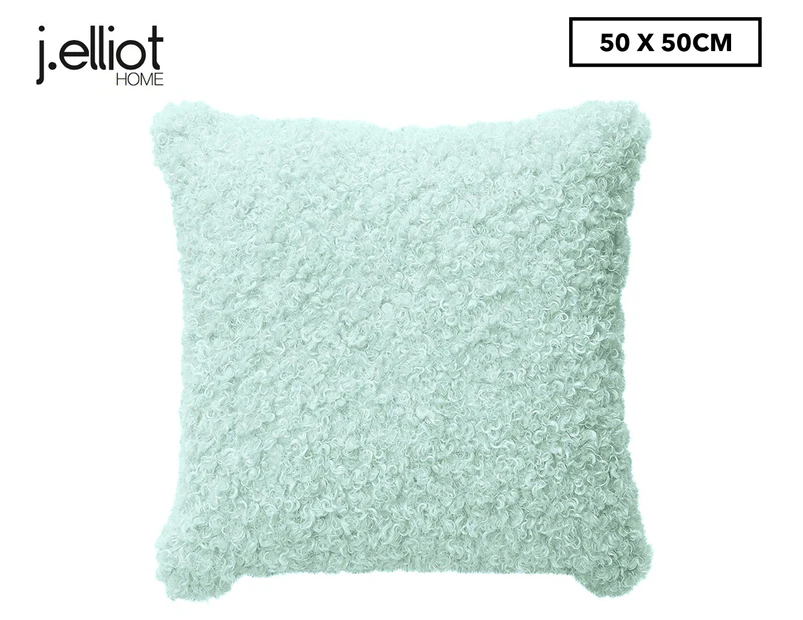 J.Elliot Home 50x50cm Lyla Faux Sheep Fur Cushion - Mint