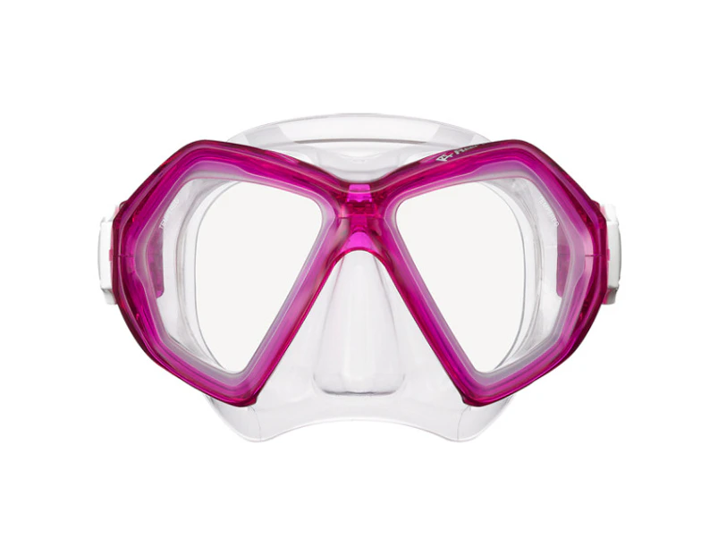 Reef Tourer X-Plore Premium 2-Window Mask for Adults, Silicone - Bougainvillea Pink