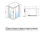 ELEGANT Curved Shower Enclosure and Anti-Slip Base,Nano Easy to Clean Tempered Glass,Sliding Shower Door,Left Side 1000x800mm