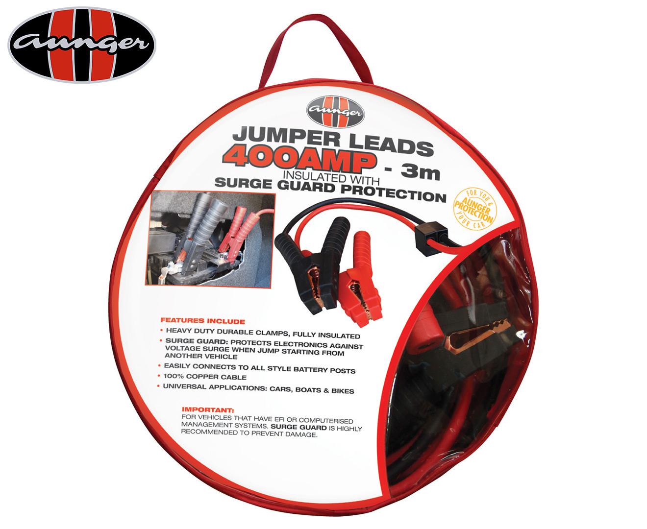 3m Car Van Vehicle Jumper Jump Cables Leads Battery Starter Booster 1200amp NEW 