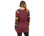 Azura Exchange Multicolor Long Sleeve Heathered Magenta Sweatshirt