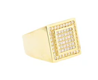 Iced Out Bling Micro Pave Designer Ring - DOME 15mm gold - Gold