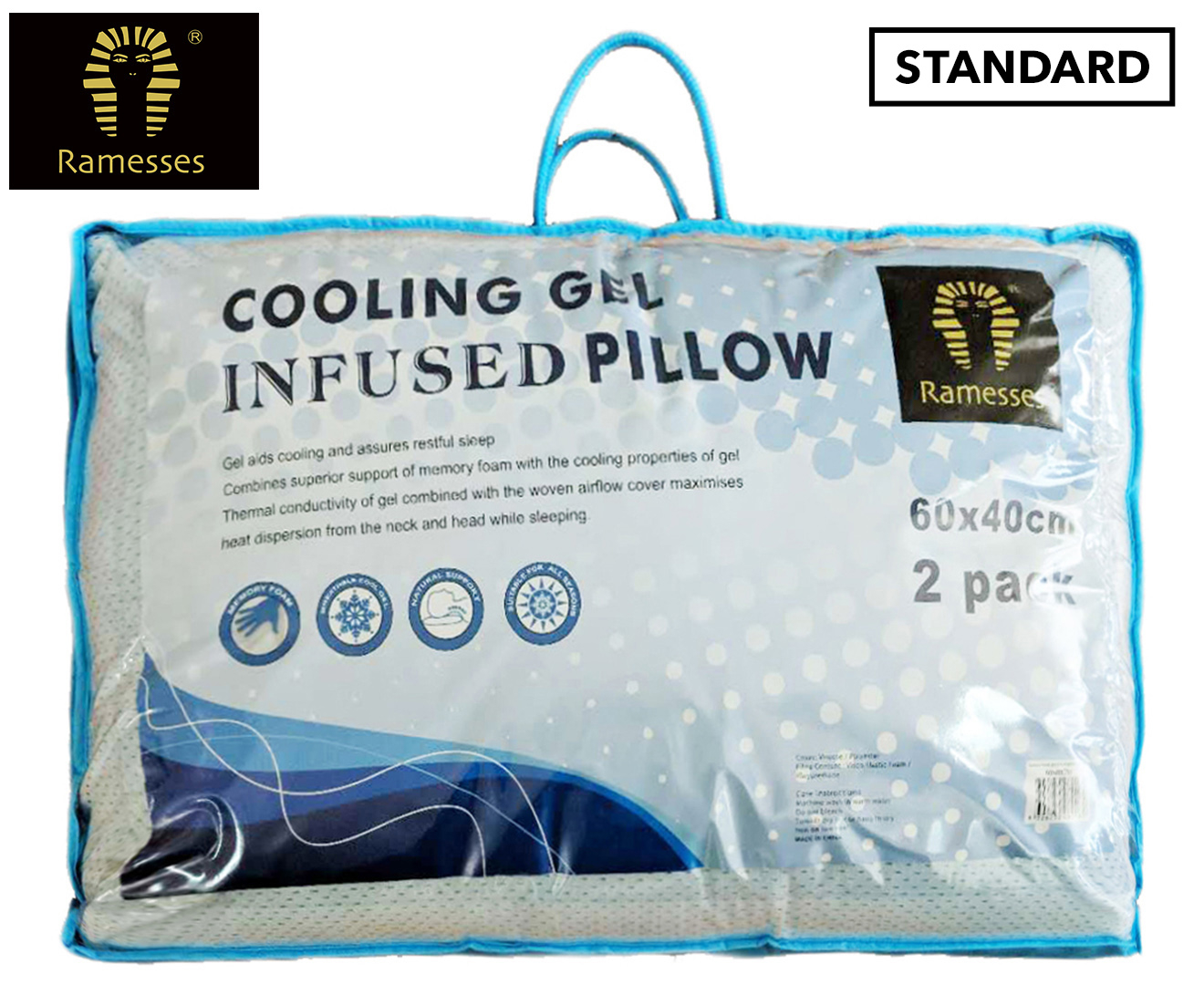 ramesses cooling gel infused pillow