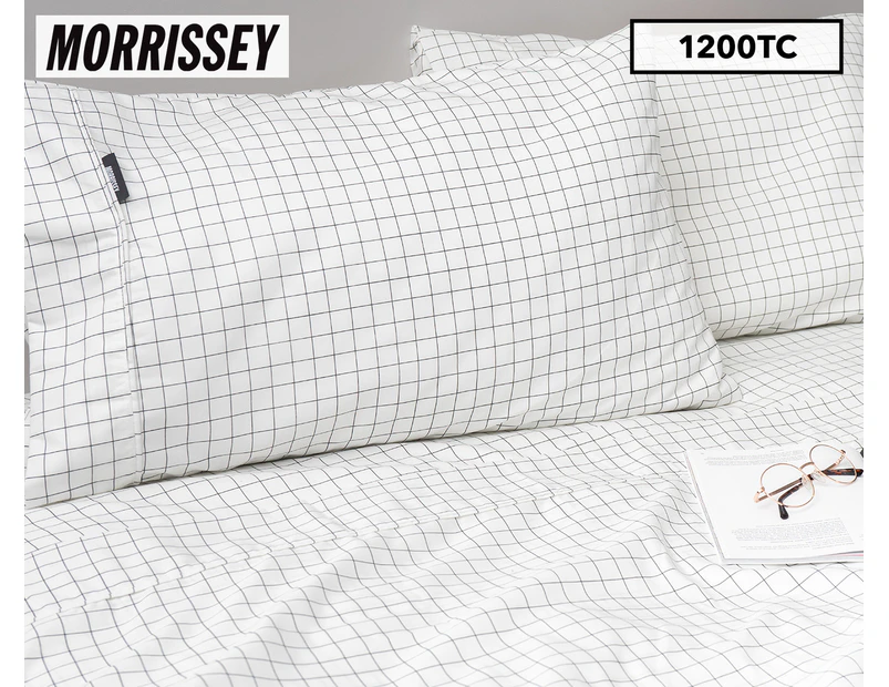 Morrissey Luxury 1200TC Sheet Set - Grid Charcoal
