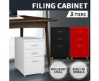 Filing Cabinet Storage Cabinets Steel Metal Home School Office Organise 3 Drawer - White