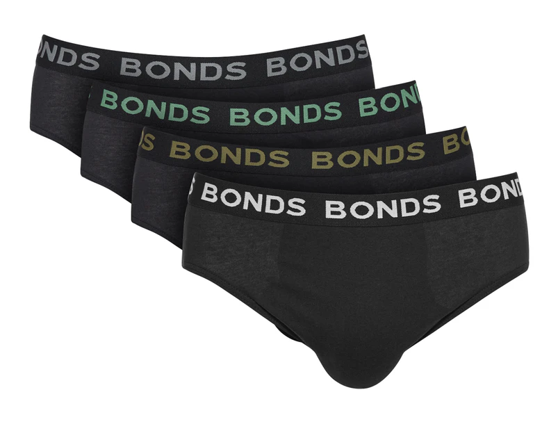 Bonds Men's Hipster Briefs 4-Pack - Black/Multi