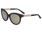 GUESS Women's GF6004 Round Cat Eye Sunglasses - Black/Gold Mirror 1