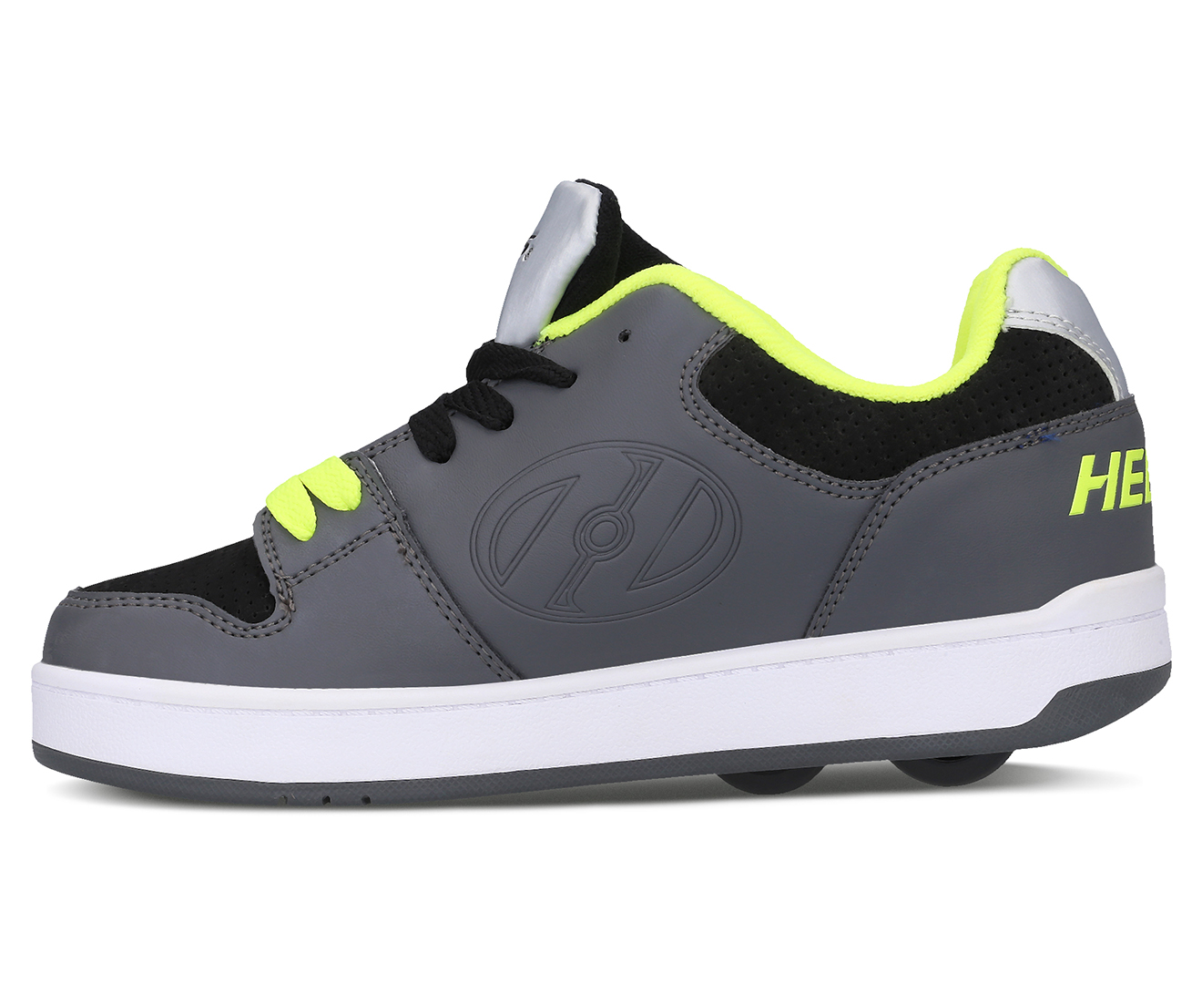 Heelys Boys' Cement 2Wheel Skate Shoes Charcoal/Black/Bright Yellow