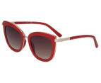 GUESS Women's GF6089 Cat Eye Sunglasses - Red/Gold