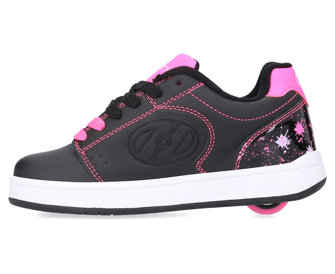 Heelys Girls' Asphalt 1-Wheel Skate Shoes - Black/Pink/Splash | Catch.co.nz