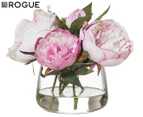 Rogue 28x25x22cm Peony In Rounded Classic Bowl - Light Mauve/Clear
