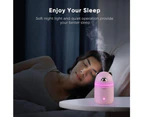 Ymall Usb Small Humidifier 370Ml Mini Portable Humidifier With 7-Color Led Night Light Auto Shut-Off 2 Mist Modes-Pink