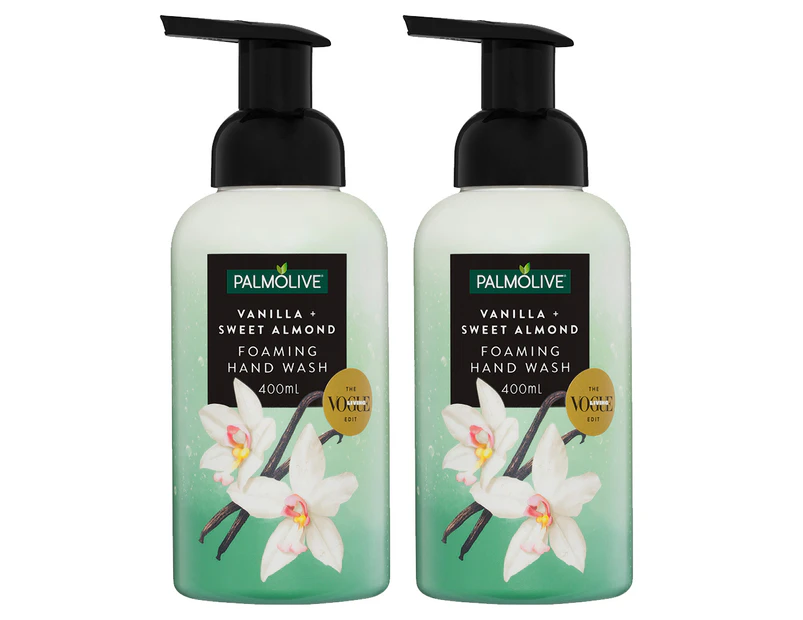 2 x Palmolive Foaming Hand Wash Vanilla & Sweet Almond 400mL