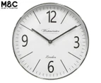 Maine & Crawford 29.5x5cm Barnet Metal Wall Clock Analogue Hanging Assorted