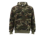 FIL Adult Men's Camo Pullover Hoodie Fleeced Camouflage Military Print Jacket - Green Camo