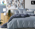 CleverPolly Corduroy Velvet King Bed Quilt Cover Set - Steel