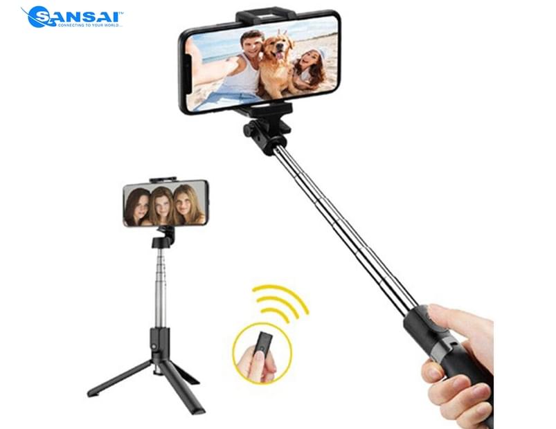 catch.com.au | Sansai 3-in-1 Wireless Selfie Stick & Tripod w/ Remote Control
