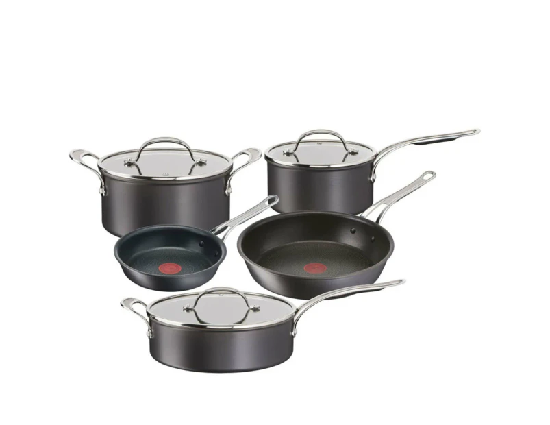 5pc Tefal Jamie Oliver Cooks Classic Induction Oven Non-Stick Hard Anodised Set