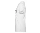 Calvin Klein Women's Logo Short Sleeve V-Neck Tee / T-Shirt / Tshirt - White