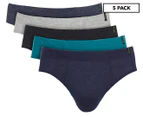 French Connection Men's Low Rise Briefs 5-Pack - Black/Navy/Grey/Blue Heather/Teal