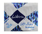 Libra 14 Regular Ultra Thins No Wing Absorbent Pads Feminine Hygiene Liner