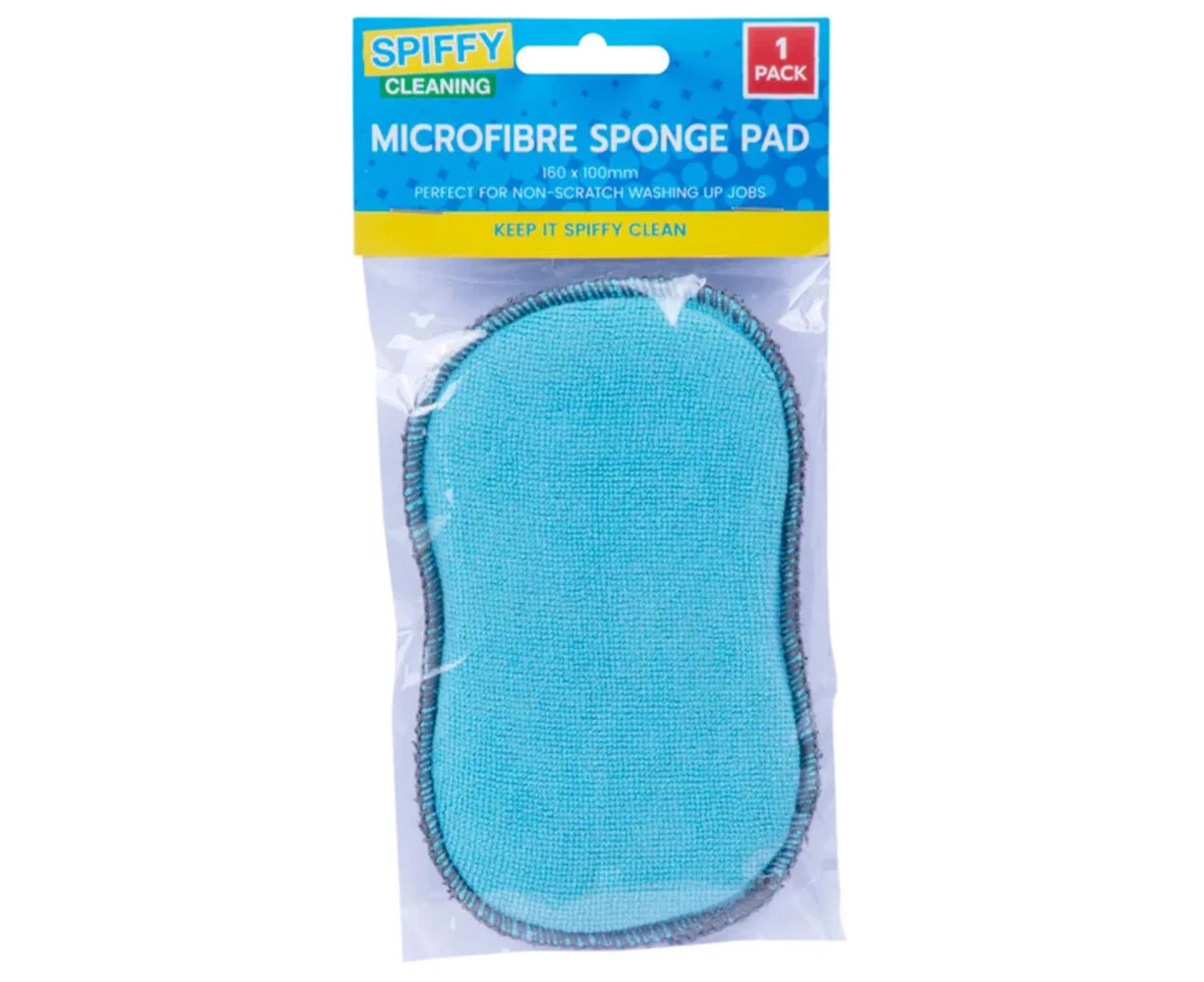 Spiffy 16cm Non Scratch Microfibre Dishwashing Cleaning Scrub Sponge Pad