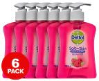 6 x Dettol Liquid Soft On Skin Hand Wash Raspberry 250mL