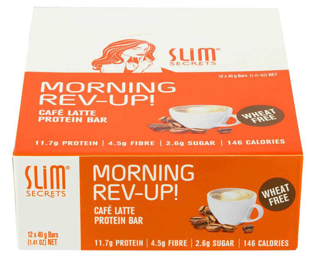 12 x Slim Secrets Morning Rev Up Caf 233 Latte Bars 40g GroceryRun com au