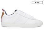 Le Coq Sportif Grade-School Kids' Courtclassic Sneakers - Optical White/Brown