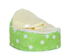Chibebe Green Polka Baby Bean Bag - Cream
