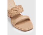 Jo Mercer Women's Shine Mid Slides Leather Sandals - Light Sand
