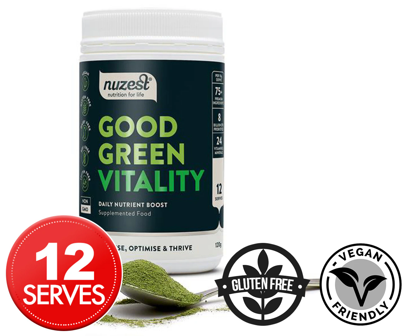 NuZest Good Green Vitality Daily Nutrient Boost Powder 120g