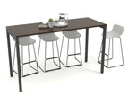 Counter Height Office Cafeteria / Bar Table Black Leg [1800L x 700W] - Wenge