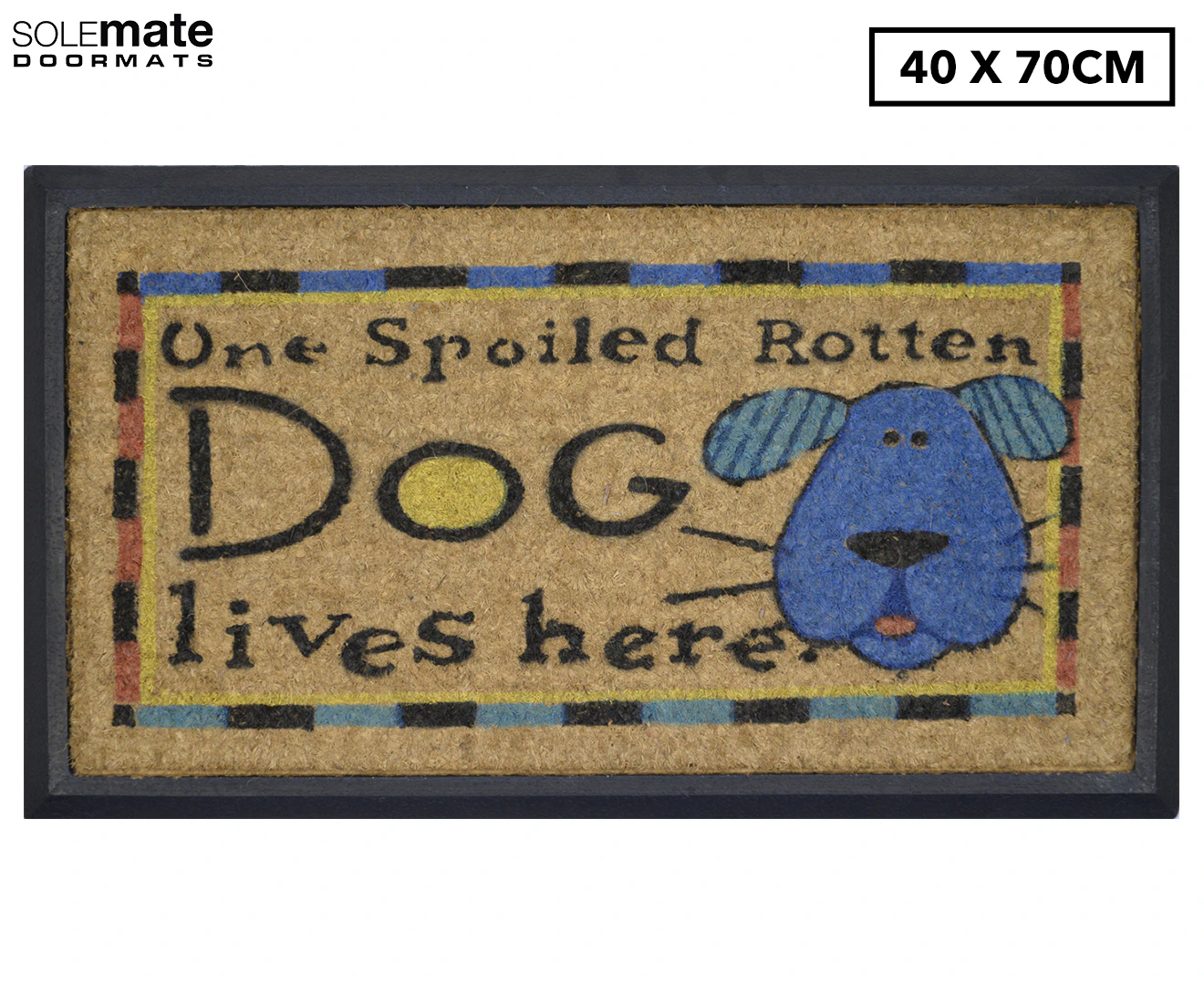 Solemate Rubber-Coir Spoiled Dog 40x70cm Outdoor Doormat Non-Slip Rectangle