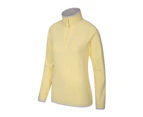 Mountain Warehouse Womens Micro Fleece Top Half Zip Antipill Quick Drying Jumper - Pale Yellow