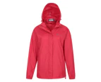 Mountain Warehouse Womens Rain Jacket Waterproof Packable Packaway Coat Ladies - Red
