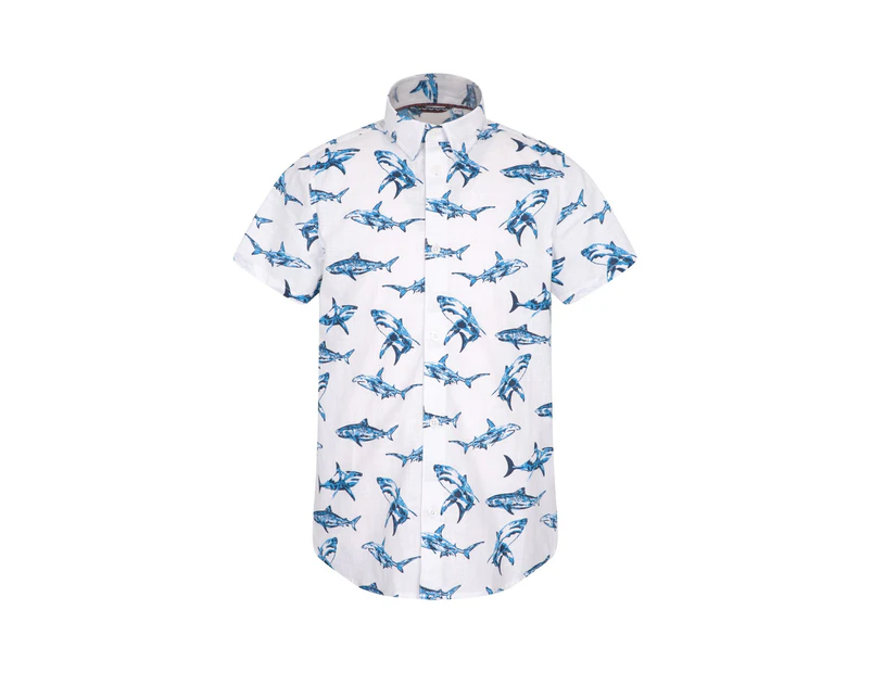 Mountain Warehouse Kids Shark Printed Shirt Lightweight Layer Girls & Boys Top - White