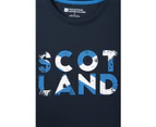 Mountain Warehouse Mens Scotland Tee Lightweight Cotton T-Shirt Breathable Top - Navy